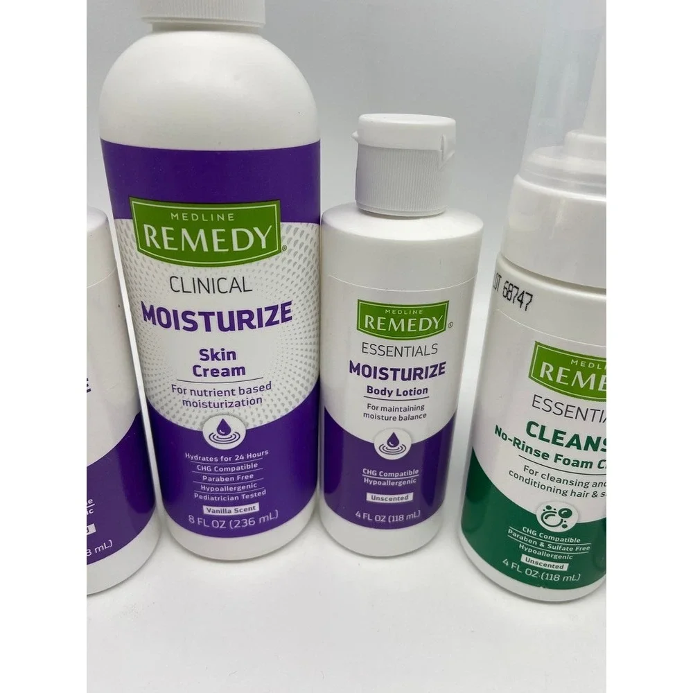 Medline Remedy Lot Clinical Essentials Skin Cream Body Lotion‎ Foam Cleanser 6pc